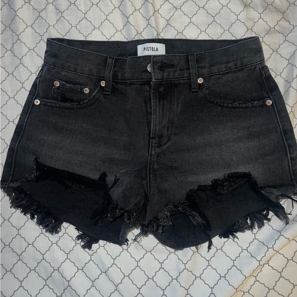 Pistola Black Denim Shorts - Size 25 - Brand New